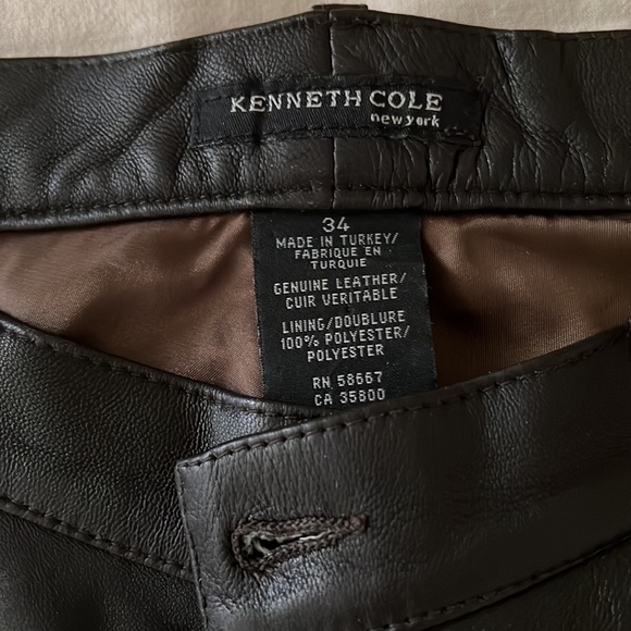 Kenneth Cole Genuine Leather Pants - Picture 2 of 8